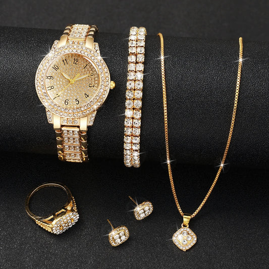 Luxury Quartz Watch Jewelry Set Fashion Women